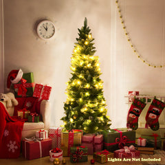 5/6/7.5 Feet Artificial Pencil Christmas Tree with Pine Cones
