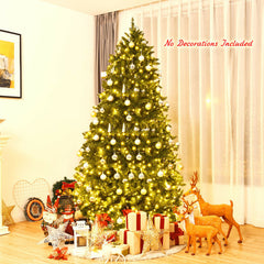 7.5 Feet Artificial Fir Christmas Tree with LED Lights and 1968 Branch Tips