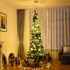 5/6/7/8/9 Feet PVC Artificial Slim Pencil National Christmas Tree with Metal Stand