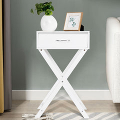 Design Sofa Side Table with X-Shape Drawer for Living Room Bedroom
