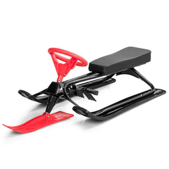 Kids Snow Sand Grass Sled with Steering Wheel and Brakes