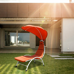 Patio Hammock Chaise Lounger Chair with Canopy