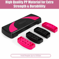 31 Inch Exercise Aerobic Stepper Adjustable with Non-Slip Pads
