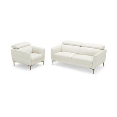 Modern Upholstered Single Sofa with Adjustable Headrest
