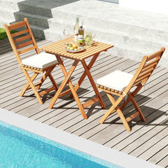Folding Chair Table Set with Soft Seat Cushions and Table