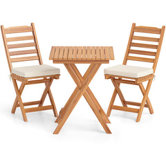 Folding Chair Table Set with Soft Seat Cushions and Table
