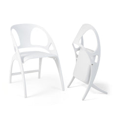 Folding Dining Chairs Set of 2 with Armrest and High Backrest