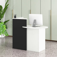 Front Reception Office Desk with Open Shelf and Drawer