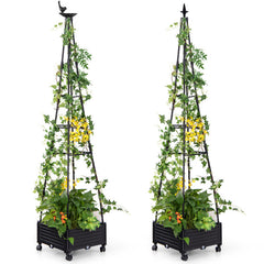Garden Obelisk Trellis with Self-Drainage System for Climbing Plants
