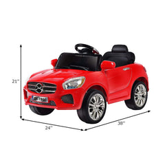 6V Kids Remote Control Battery Powered Riding Car with LED Lights