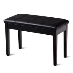 Solid Wood PU Leather Piano Double Storage Keyboard Bench