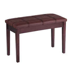 Solid Wood PU Leather Piano Double Storage Keyboard Bench