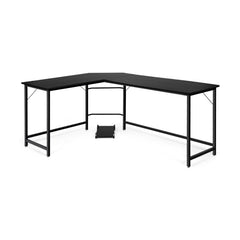 L-Shaped Corner Computer Desk with CPU Stand and Spacious Surface