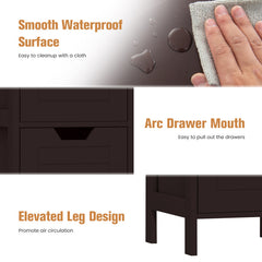Multifunction Bathroom Wooden Floor Cabinet Organizer with Storage Rack