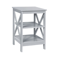 3-Tier X-Design Nightstands with Storage Shelves for Living Room Bedroom