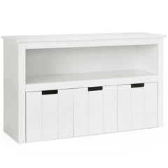 Kid Toy Storage Cabinet Drawer Chest with Wheels and Large Storage Cube Shelf