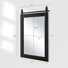 30 x 22 Inch Wall Mount Mirror with Wood Frame