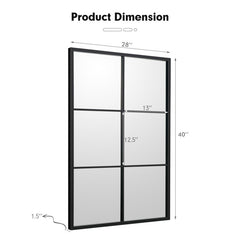 3-Layered Decorative Wall Mirror with Metal Frame for Dining Living Room