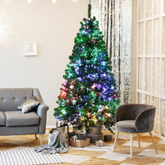 5/7 FT Pre-lit Multi-Colored Fiber Optic Spruce Artificial Christmas Tree