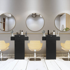 Salon Station Storage Cabinet with 6 Hair Dryer Holders for Hair Stylist
