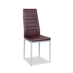 4 Pieces PVC Elegant Design Leather Dining Chairs with Solid Metal Legs