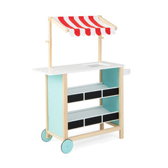 Kids Wooden Ice Cream Cart with Chalkboard and Storage for over 3 Years Old