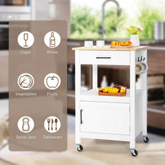 Kitchen Island with Storage Drawer and 3 Hooks