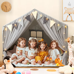 Large Toddler Playhouse Tent with Door Curtains Windows