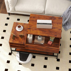 Lift Top Coffee Table with Hidden Compartment and Removable Storage Shelf