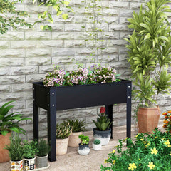Metal Raised Garden Bed with Legs and Drainage Hole for Vegetable Flower