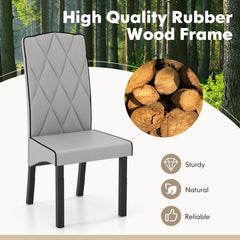 Modern Dining Chair with High Backrest High-density Sponge Cushion