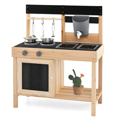 Mud Kitchen Playset Kids Play Kitchen Outdoor with 2 Removable Sinks