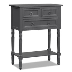 Narrow Entryway Console Table with 3 Storage Drawers and Open Bottom Shelf