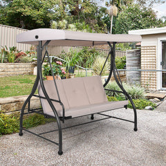 3 Seats Outdoor Swing Hammock with Adjustable Tilt Canopy