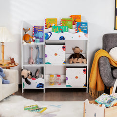 Wooden Storage Cabinet with Storage Bins for Children