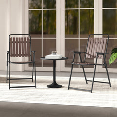 4 pcs Patio Folding Chairs with PP Seat and Back and 400 LBS Heavy-Duty Metal Frame