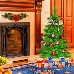 2/3 Feet Tabletop Unlit Christmas Tree in Burlap Base