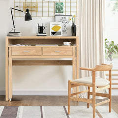 Extendable Computer Desk with Pull Out Secondary Desk