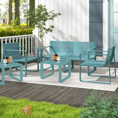 Patio Chairs Set of 2 with Curved Backrests and Seats