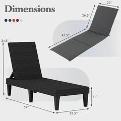 Patio Lounge Chair 3-Position Adjustable Backrest and Cushion