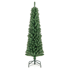 Pencil Christmas Tree with Memory Wire Branch Tips and Warm LED Lights