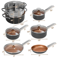 12-Piece Safe Non-stick Cookware Set