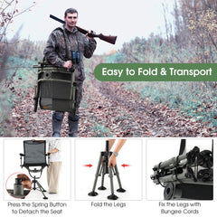 360 Degree Silent Swivel Hunting Chair with Adjustable Aluminum Legs