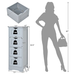 4-Drawer Freestanding Floor Cabinet with Anti-Toppling Device