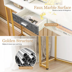 48 Inch 2-Tier Console Table with Drawer