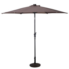 9 Feet Patio LED Solar Umbrella with Crank