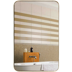 32 x 20 Inch Metal Frame Wall-Mounted Rectangle Mirror
