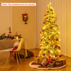 6/7.5/9 Feet Pre-Lit Artificial Christmas Tree Snow Flocked Hinged