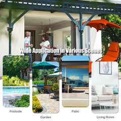 Hanging Chaise Lounger with Stand and Pillow for Outdoor