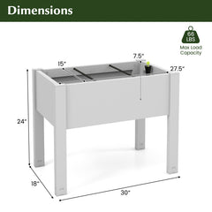 53L Raised Bed Grow Box Self-Watering Planter Box Stand with Water Level Monitor